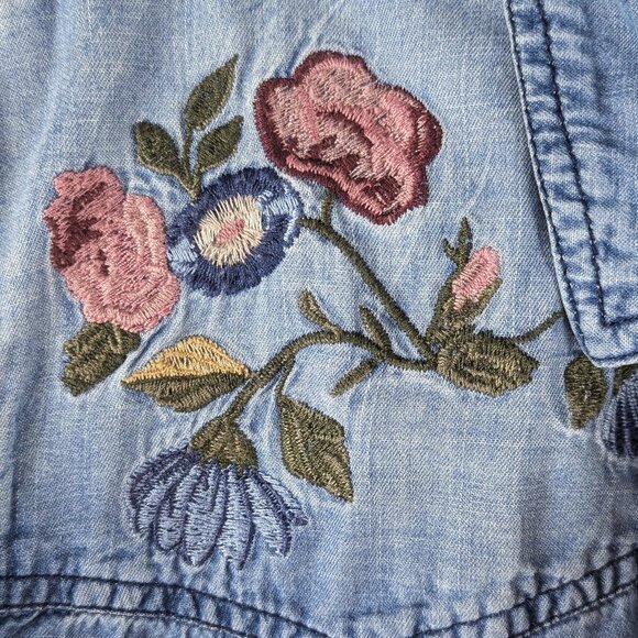 Vintage America Blues Long Sleeve Floral Embroidered Top XXL/2X - Picture 3 of 8